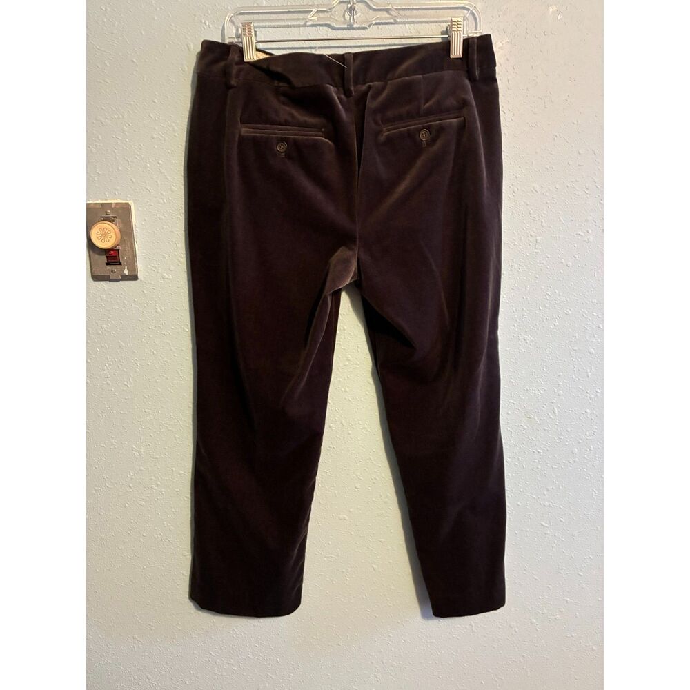 J. Crew Straight Leg Velvet Pants in Dark Brown - Picture 4 of 5